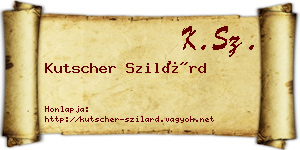 Kutscher Szilárd névjegykártya