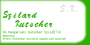 szilard kutscher business card